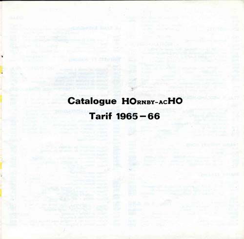 Hornby - Tarif 1965-66