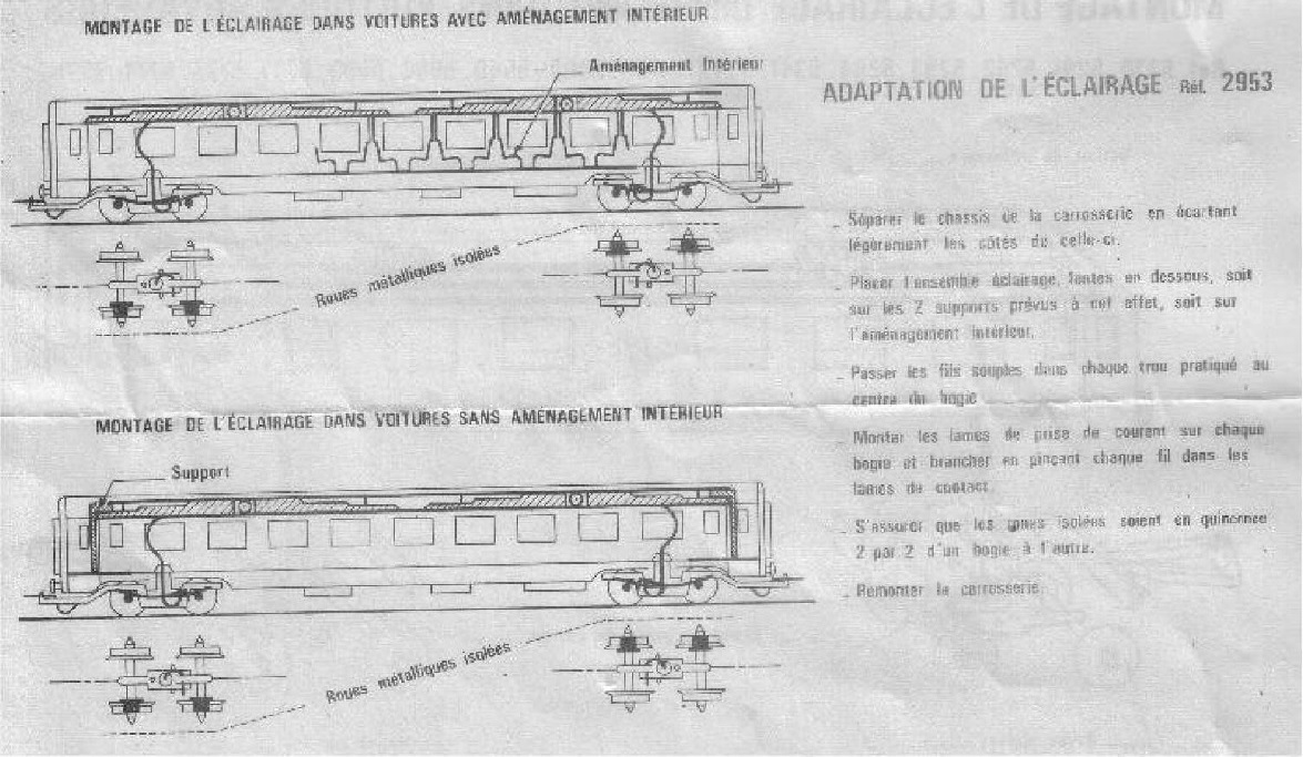 Jouef - Eclairage voiture avec aménagement ref 2953