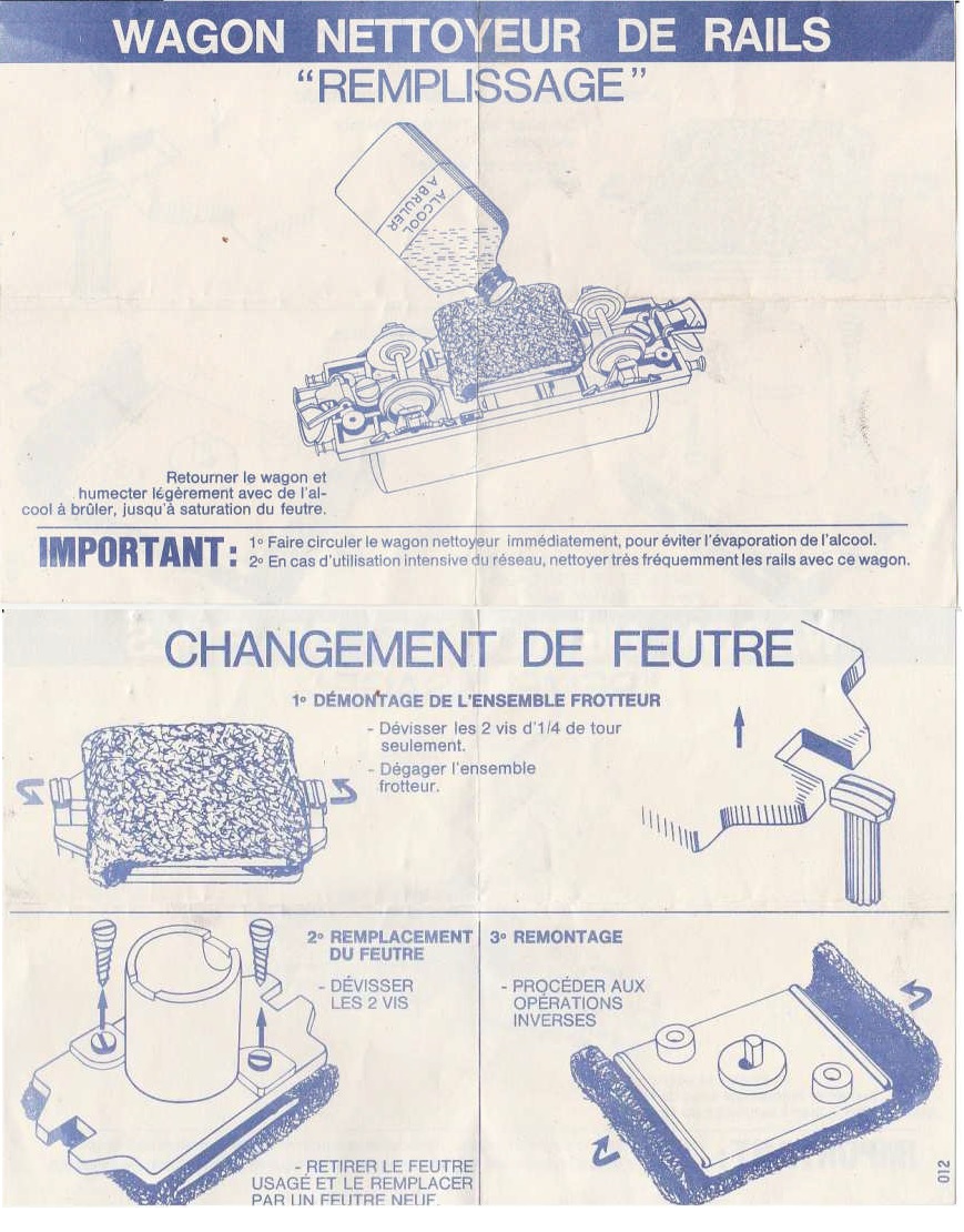 Jouef - Notice du wagon citerne nettoyeur sans bouchon