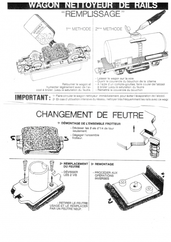Jouef - Notice du wagon citerne nettoyeur