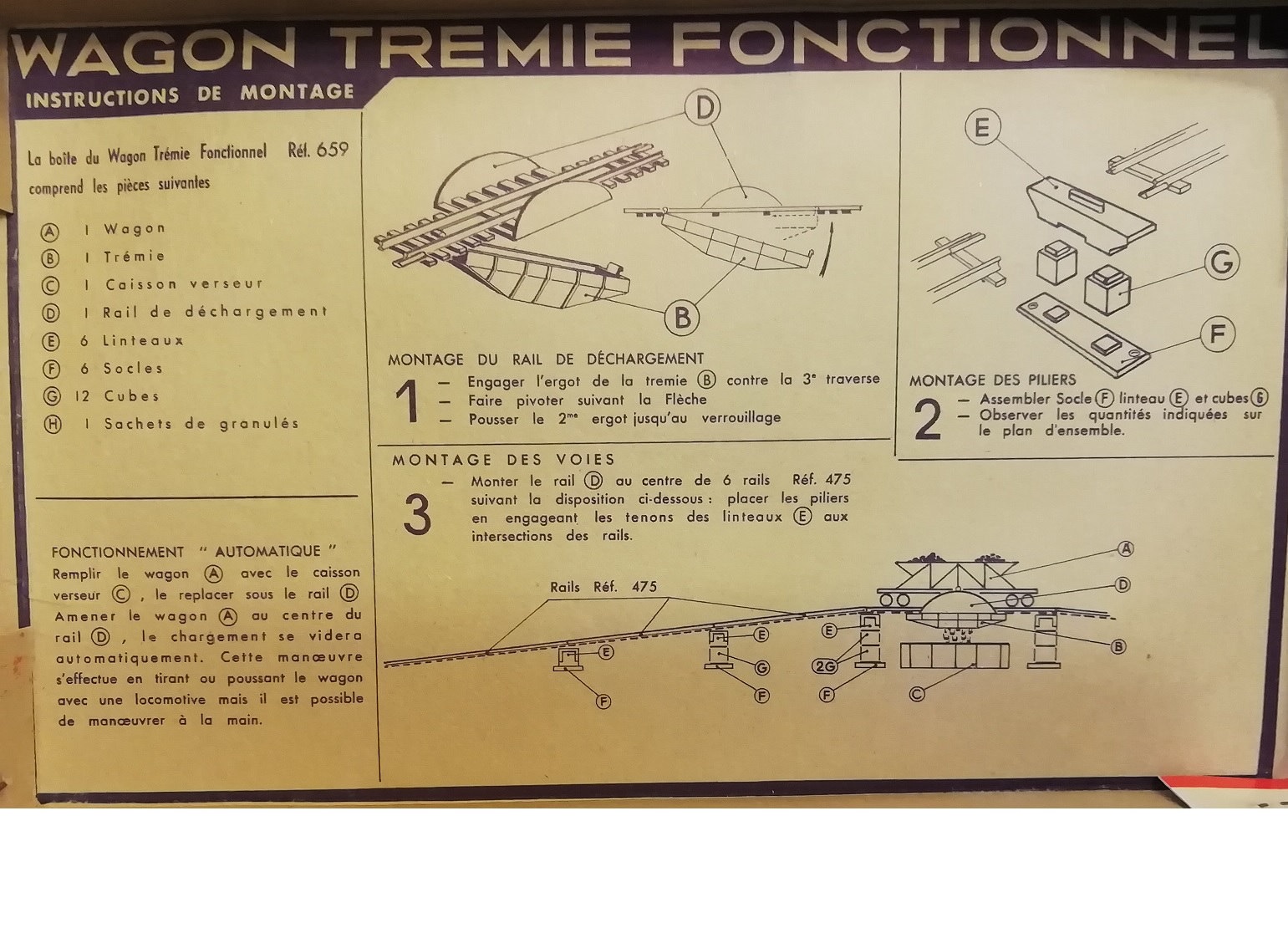 Jouef - Notice du wagon tremie fonctionnel