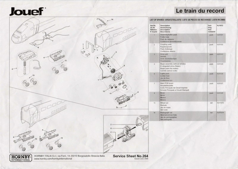 Jouef - Notice tgv record